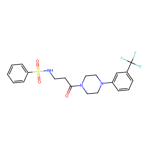 N-[3-oxo-3-[4-[3-(trifluoromethyl)phenyl]piperazin-1-yl]propyl]benzenesulfonamide structure
