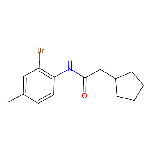 N-(2-bromo-4-methylphenyl)-2-cyclopentylacetamide structure