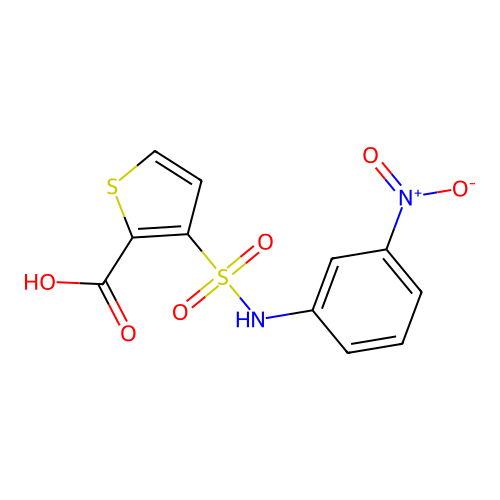 3-((3-Nitrophenyl)sulfamoyl)-2-thiophenecarboxylic acid structure