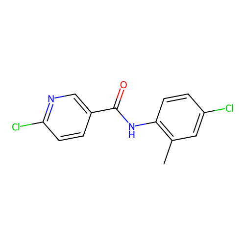 6-chloro-N-(4-chloro-2-methylphenyl)pyridine-3-carboxamide structure