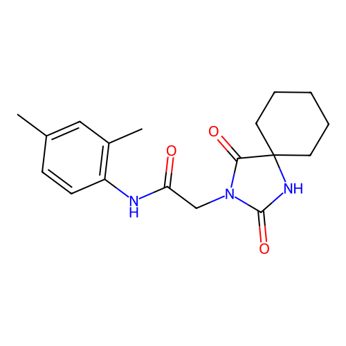 N-(2,4-dimethylphenyl)-2-(2,4-dioxo-1,3-diazaspiro[4.5]dec-3-yl)acetamide structure