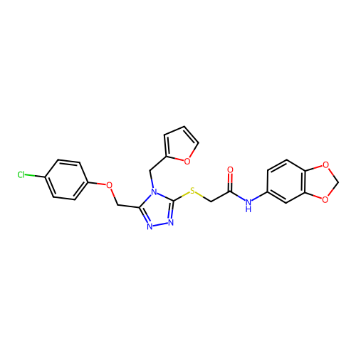 N-(1,3-benzodioxol-5-yl)-2-({5-[(4-chlorophenoxy)methyl]-4-(furan-2-ylmethyl)-4H-1,2,4-triazol-3-yl}sulfanyl)acetamide structure