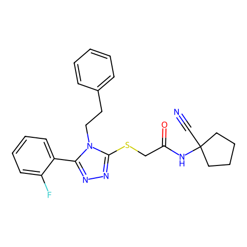 N-(1-cyanocyclopentyl)-2-{[5-(2-fluorophenyl)-4-(2-phenylethyl)-4H-1,2,4-triazol-3-yl]sulfanyl}acetamide structure