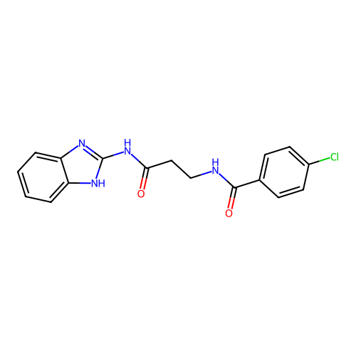 N-[3-(1H-benzimidazol-2-ylamino)-3-oxopropyl]-4-chlorobenzamide structure