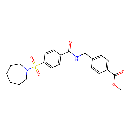 Methyl 4-[[[4-(azepan-1-ylsulfonyl)benzoyl]amino]methyl]benzoate structure