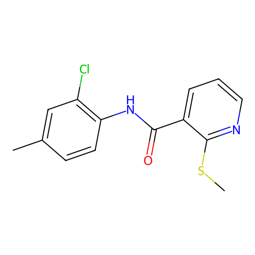 N-(2-chloro-4-methylphenyl)-2-(methylsulfanyl)pyridine-3-carboxamide structure