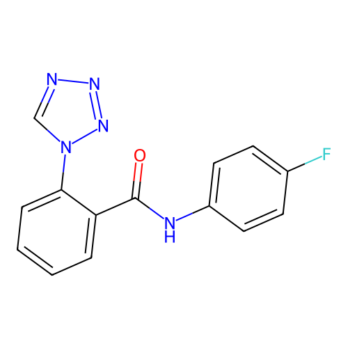 N-(4-fluorophenyl)-2-(tetrazol-1-yl)benzamide structure