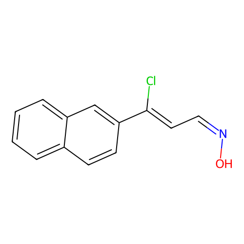 (1Z,2Z)-3-Chloro-3-(2-naphthalenyl)-2-propenal oxime structure