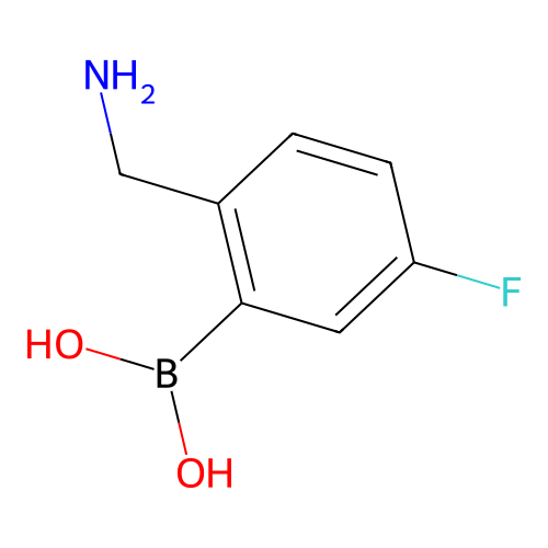 [2-(Aminomethyl)-5-fluorophenyl]boronic acid structure