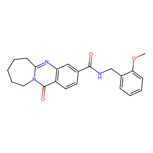 N-(2-methoxybenzyl)-12-oxo-6,7,8,9,10,12-hexahydroazepino[2,1-b]quinazoline-3-carboxamide structure
