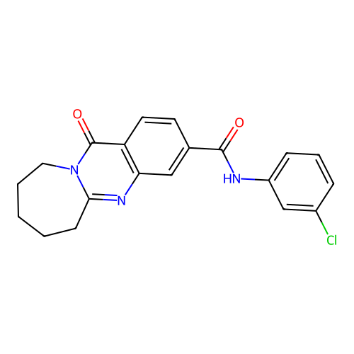 N-(3-chlorophenyl)-12-oxo-6,7,8,9,10,12-hexahydroazepino[2,1-b]quinazoline-3-carboxamide structure