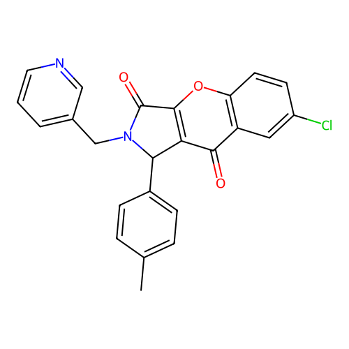 7-chloro-1-(4-methylphenyl)-2-(pyridin-3-ylmethyl)-1H-chromeno[2,3-c]pyrrole-3,9-dione structure