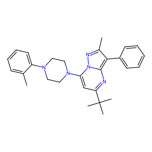 5-tert-butyl-2-methyl-7-[4-(2-methylphenyl)piperazin-1-yl]-3-phenylpyrazolo[1,5-a]pyrimidine structure