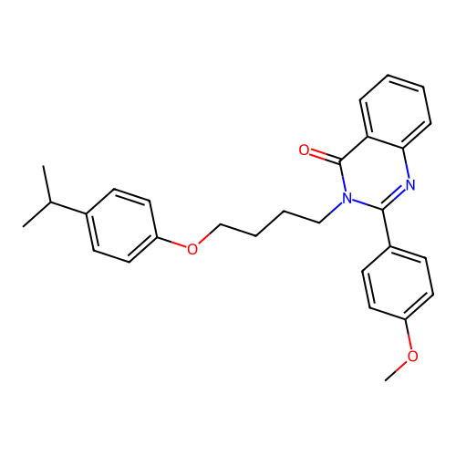 2-(4-methoxyphenyl)-3-{4-[4-(propan-2-yl)phenoxy]butyl}quinazolin-4(3H)-one structure