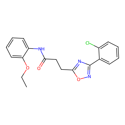 3-[3-(2-chlorophenyl)-1,2,4-oxadiazol-5-yl]-N-(2-ethoxyphenyl)propanamide structure