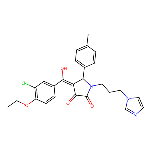4-(3-chloro-4-ethoxybenzoyl)-3-hydroxy-1-[3-(1H-imidazol-1-yl)propyl]-5-(4-methylphenyl)-2,5-dihydro-1H-pyrrol-2-one structure