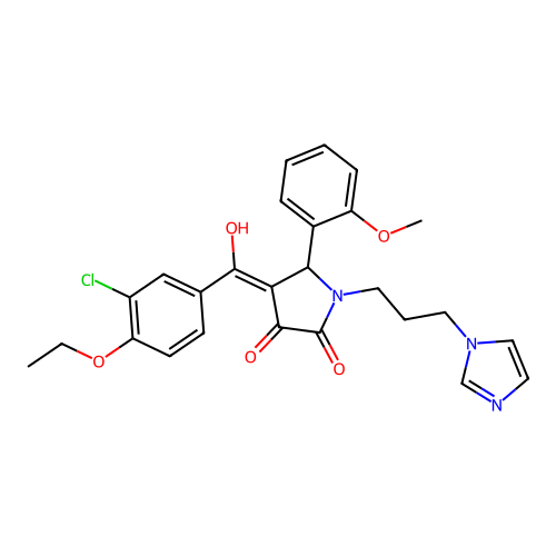 4-(3-chloro-4-ethoxybenzoyl)-3-hydroxy-1-[3-(1H-imidazol-1-yl)propyl]-5-(2-methoxyphenyl)-2,5-dihydro-1H-pyrrol-2-one structure