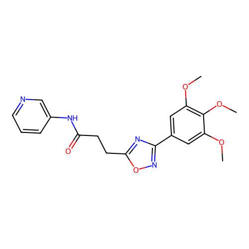 N-pyridin-3-yl-3-[3-(3,4,5-trimethoxyphenyl)-1,2,4-oxadiazol-5-yl]propanamide structure
