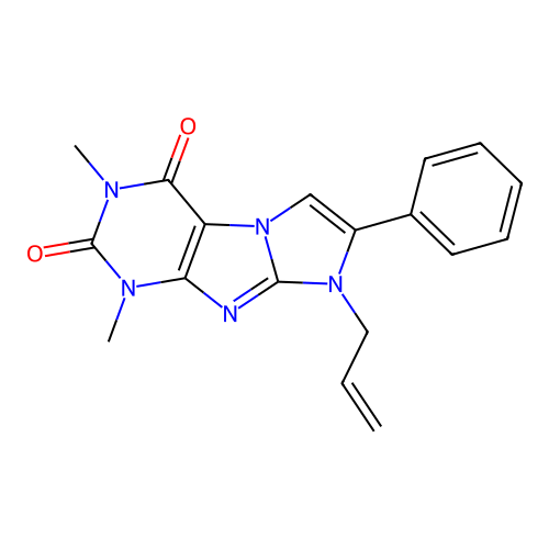 8-allyl-1,3-dimethyl-7-phenyl-1H-imidazo[2,1-f]purine-2,4(3H,8H)-dione structure