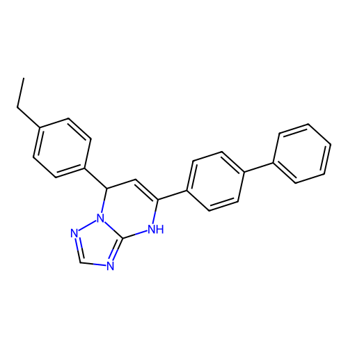 5-(Biphenyl-4-yl)-7-(4-ethylphenyl)-4,7-dihydro[1,2,4]triazolo[1,5-a]pyrimidine structure