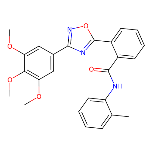 N-(2-methylphenyl)-2-[3-(3,4,5-trimethoxyphenyl)-1,2,4-oxadiazol-5-yl]benzamide structure