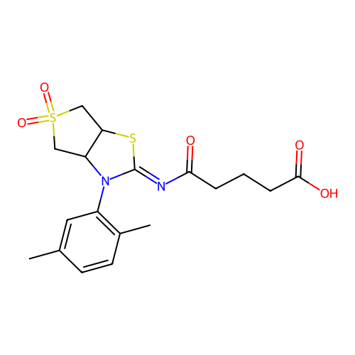 5-{[(2Z)-3-(2,5-dimethylphenyl)-5,5-dioxidotetrahydrothieno[3,4-d][1,3]thiazol-2(3H)-ylidene]amino}-5-oxopentanoic acid structure