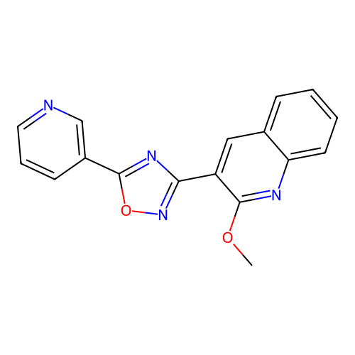 2-Methoxy-3-[5-(pyridin-3-yl)-1,2,4-oxadiazol-3-yl]quinoline structure