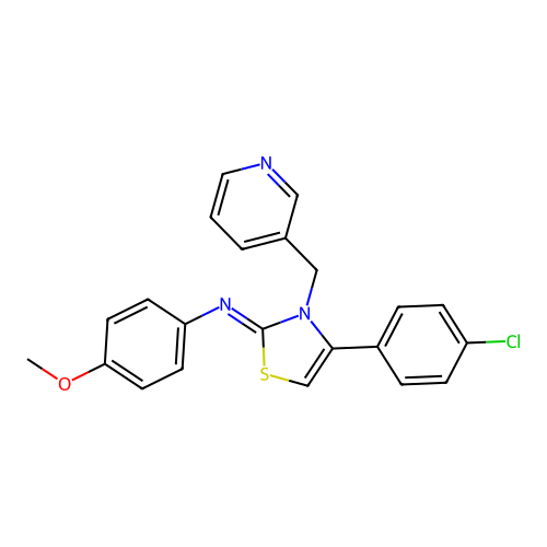 N-[(2Z)-4-(4-chlorophenyl)-3-(pyridin-3-ylmethyl)-1,3-thiazol-2(3H)-ylidene]-4-methoxyaniline structure