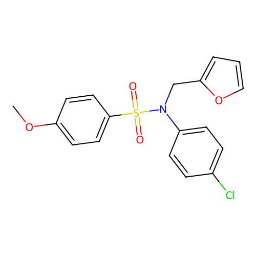 N-(4-chlorophenyl)-N-(furan-2-ylmethyl)-4-methoxybenzenesulfonamide structure