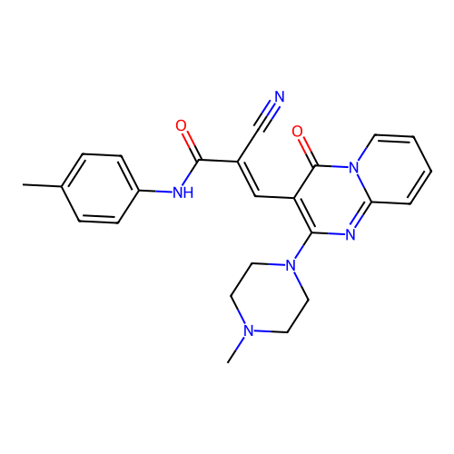 (2E)-2-cyano-N-(4-methylphenyl)-3-[2-(4-methylpiperazin-1-yl)-4-oxo-4H-pyrido[1,2-a]pyrimidin-3-yl]prop-2-enamide structure