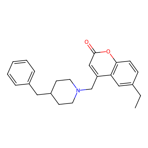 6-Ethyl-4-{[4-benzylpiperidyl]methyl}chromen-2-one structure
