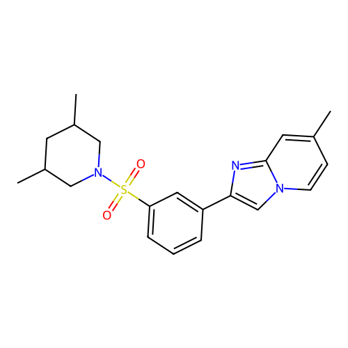 2-{3-[(3,5-dimethylpiperidin-1-yl)sulfonyl]phenyl}-7-methylimidazo[1,2-a]pyridine structure
