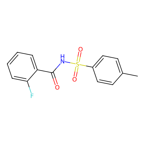 2-fluoro-N-(4-methylbenzenesulfonyl)benzamide structure