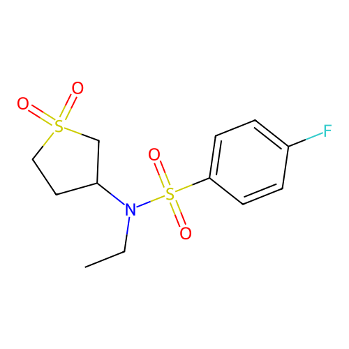 N-(1,1-dioxothiolan-3-yl)-N-ethyl-4-fluorobenzenesulfonamide structure