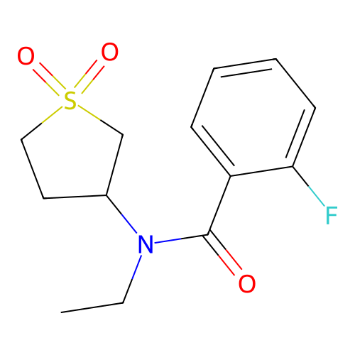 N-(1,1-dioxothiolan-3-yl)-N-ethyl-2-fluorobenzamide structure