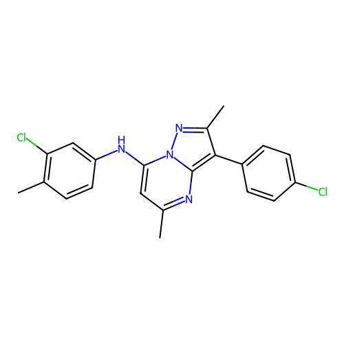 N-(3-chloro-4-methylphenyl)-3-(4-chlorophenyl)-2,5-dimethylpyrazolo[1,5-a]pyrimidin-7-amine structure