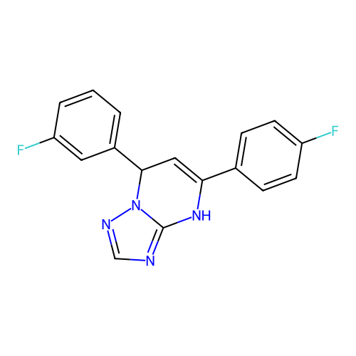 7-(3-fluorophenyl)-5-(4-fluorophenyl)-1,7-dihydro-[1,2,4]triazolo[1,5-a]pyrimidine structure