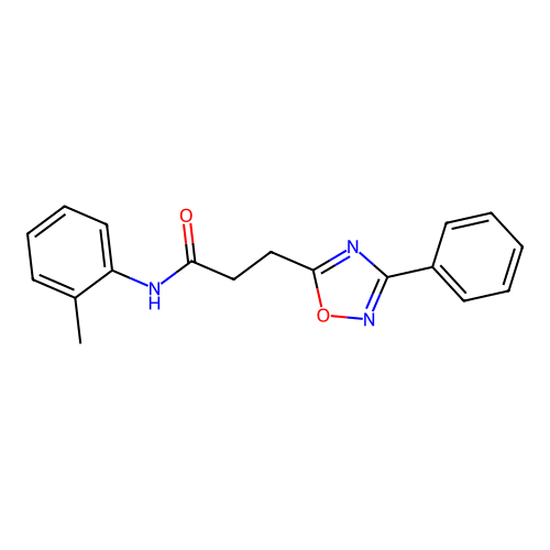 N-(2-methylphenyl)-3-(3-phenyl-1,2,4-oxadiazol-5-yl)propanamide structure