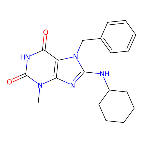7-Benzyl-8-(cyclohexylamino)-3-methylpurine-2,6-dione structure