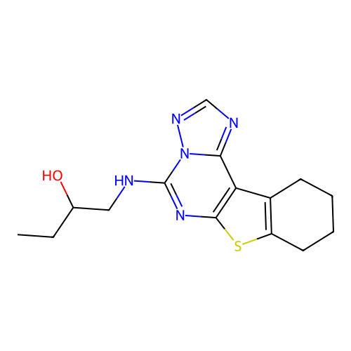 1-((8,9,10,11-tetrahydrobenzo[4,5]thieno[3,2-e][1,2,4]triazolo[1,5-c]pyrimidin-5-yl)amino)butan-2-ol structure
