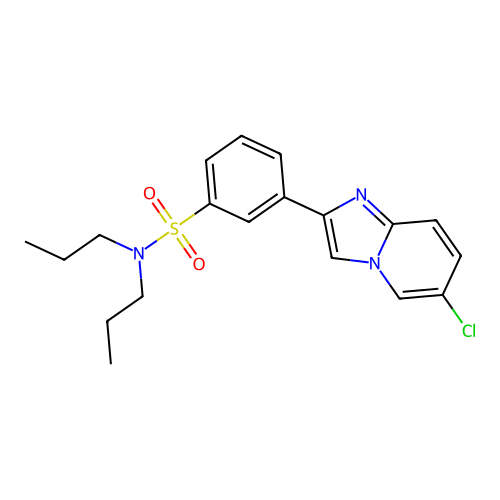 3-(6-chloroimidazo[1,2-a]pyridin-2-yl)-N,N-dipropylbenzenesulfonamide structure