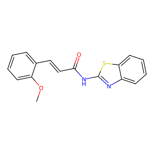 (2E)-N-(1,3-benzothiazol-2-yl)-3-(2-methoxyphenyl)prop-2-enamide structure