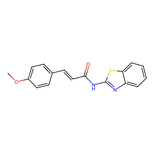 (2E)-N-(1,3-benzothiazol-2-yl)-3-(4-methoxyphenyl)prop-2-enamide structure