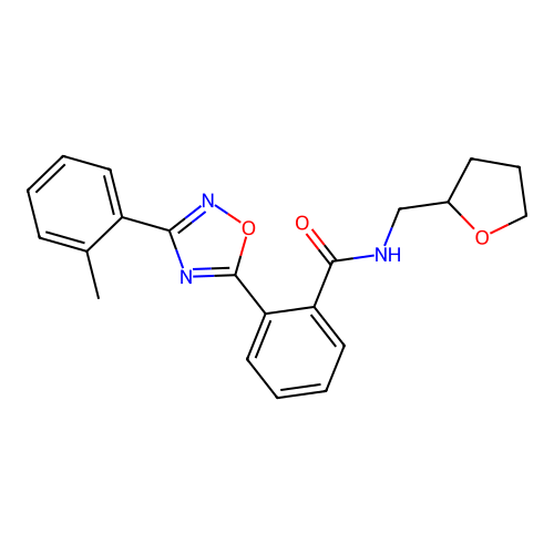 2-[3-(2-methylphenyl)-1,2,4-oxadiazol-5-yl]-N-(oxolan-2-ylmethyl)benzamide structure