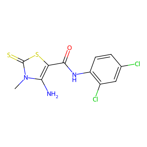 4-amino-N-(2,4-dichlorophenyl)-3-methyl-2-thioxo-2,3-dihydro-1,3-thiazole-5-carboxamide structure