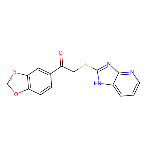 1-(1,3-benzodioxol-5-yl)-2-(1H-imidazo[4,5-b]pyridin-2-ylsulfanyl)ethanone structure
