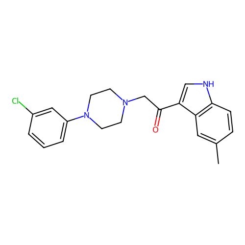 2-[4-(3-chlorophenyl)piperazin-1-yl]-1-(5-methyl-1H-indol-3-yl)ethanone structure