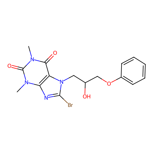 8-Bromo-7-(2-hydroxy-3-phenoxypropyl)-1,3-dimethylpurine-2,6-dione structure