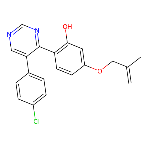 2-(5-(4-Chlorophenyl)pyrimidin-4-yl)-5-((2-methylallyl)oxy)phenol structure