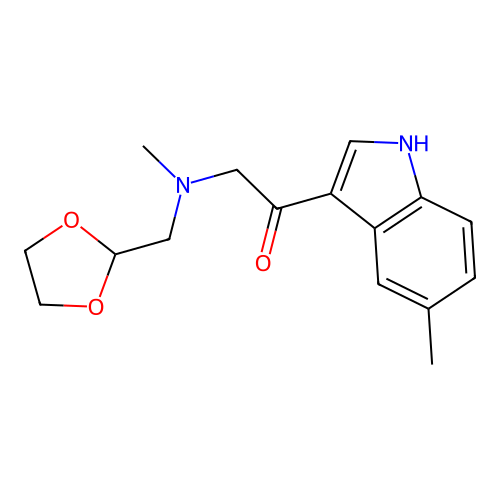 2-[(1,3-dioxolan-2-ylmethyl)(methyl)amino]-1-(5-methyl-1H-indol-3-yl)ethanone structure